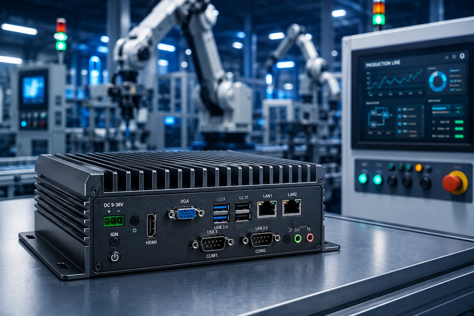Fanless Industrial PC in Smart Factory Automation Environment