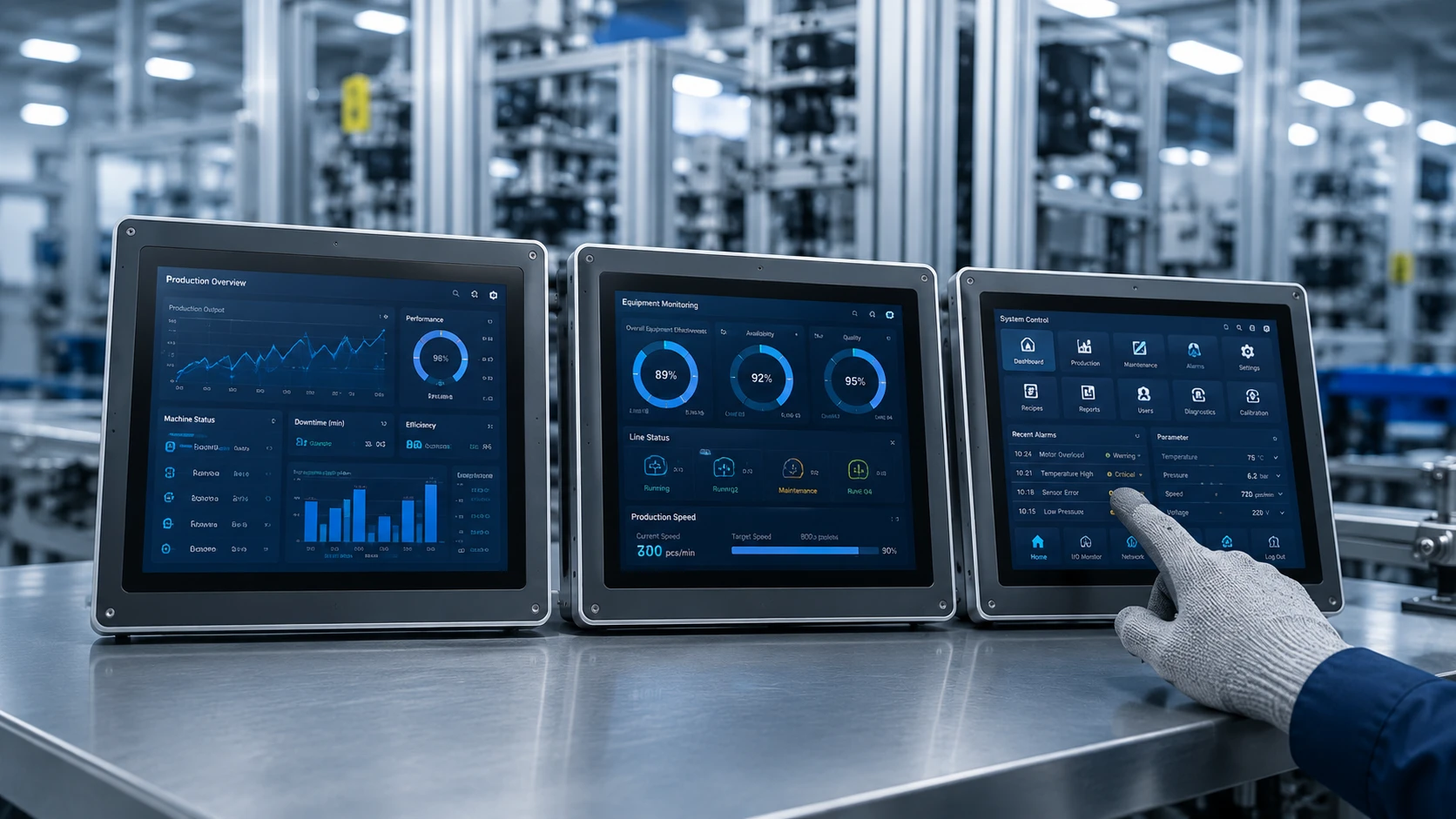 industrial touchscreen, industrial display, capacitive touch screen, resistive touch screen, industrial monitor, touch technology for industrial displays